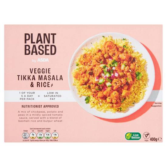 Asda Plant Based Veggie Tikka Masala & Rice 400g