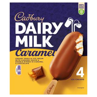 Cadbury Dairy Milk Caramel Ice Cream 4 x 90ml (360ml)