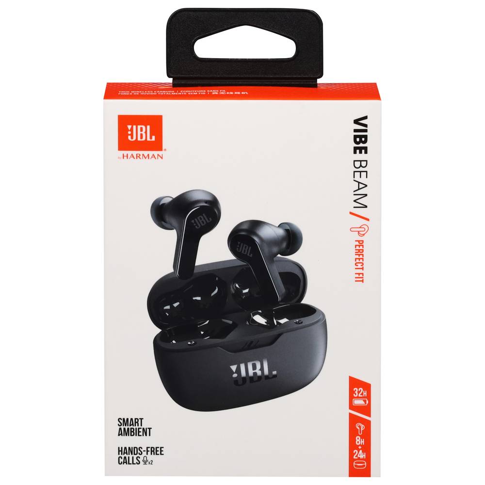 Jbl Vibe Beam Wireless Earbud Headphones, Bluetooth (jblvbeamblkam) (black)