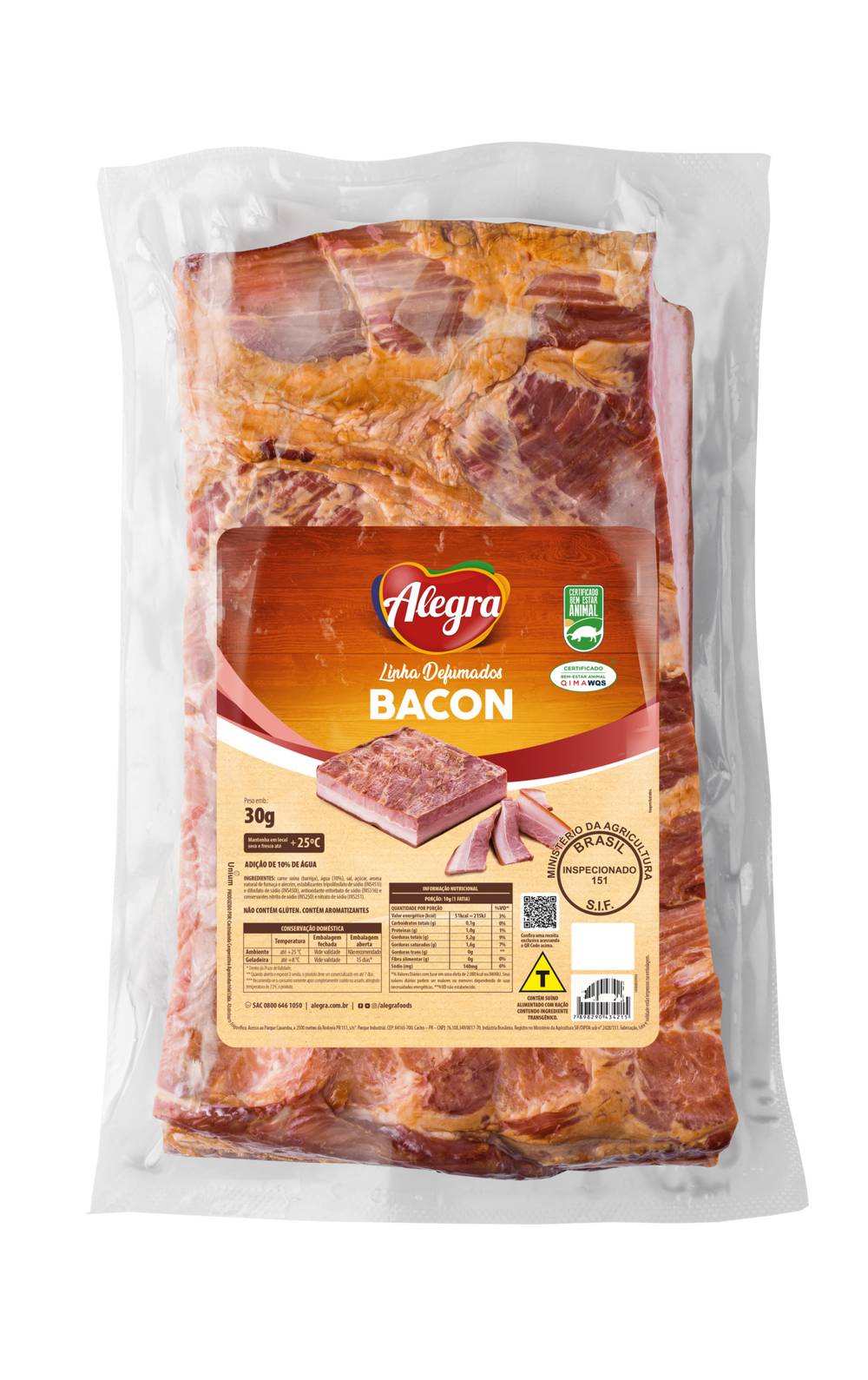 Alegra Bacon (Peça 2,17 kg aprox)