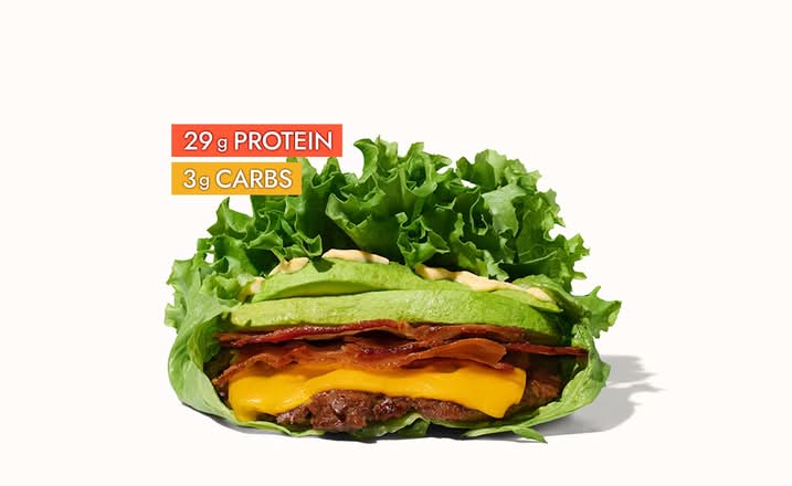Avocado Bacon Burger Lettuce Wrap