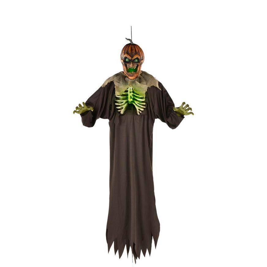 Light-Up Talking Jack-oae-Lantern Ghoul Hanging Decoration, 6ft