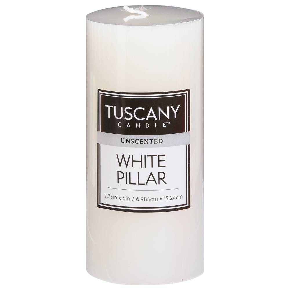 Tuscany Candle White Pillar Unscented Candle