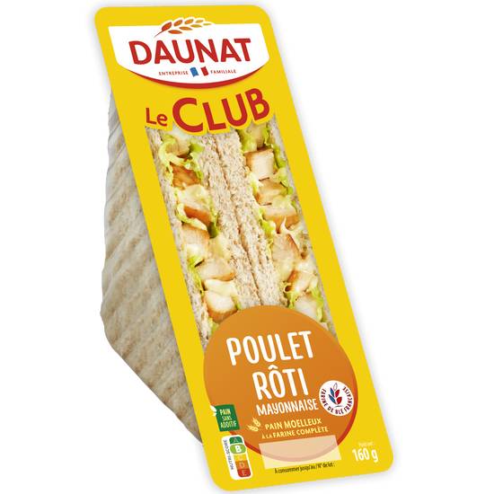Daunat - Sandwichs au pain de mie poulet rôti mayonnaise
