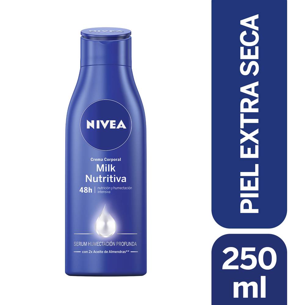 Nivea · Crema corporal milk nutritiva (250 ml)