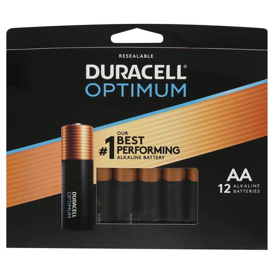Duracell Optimum Aa Alkaline Long Lasting Batteries (12 ct)