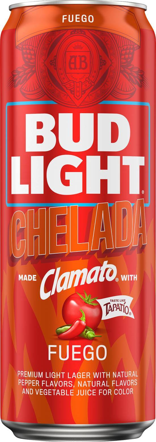 Bud Light Chelada Fuego Lager With Clamato Beer (25 fl oz)