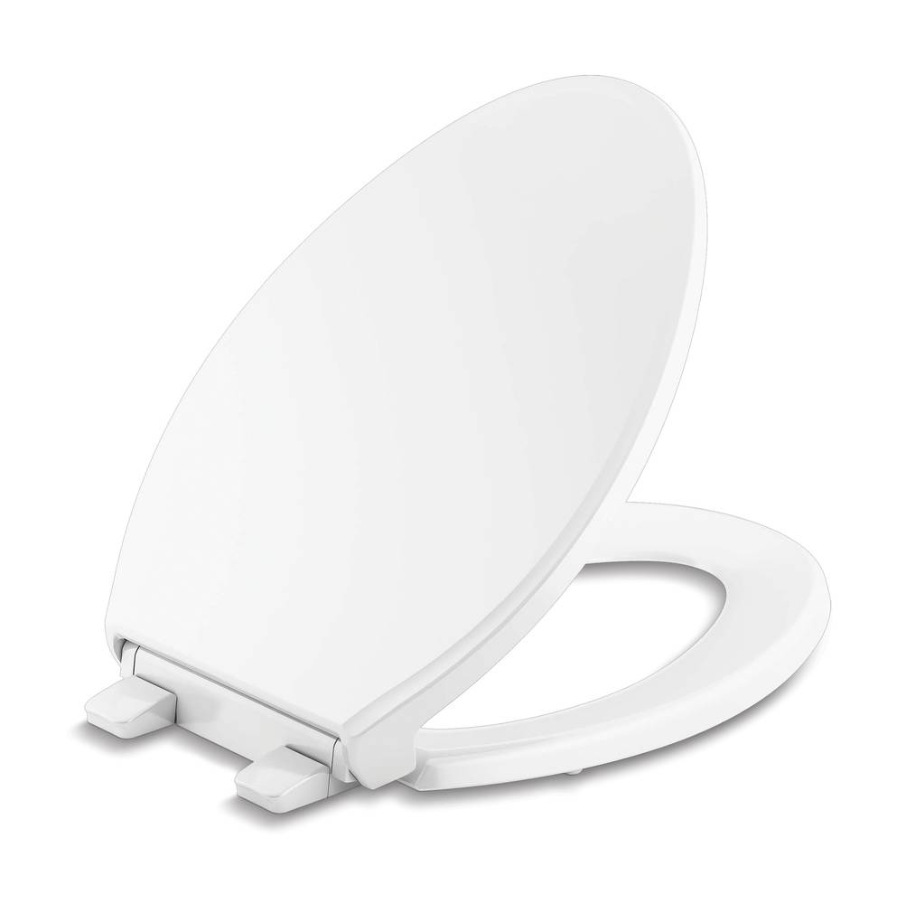 KOHLER Figure Plastic White Elongated Soft Close Toilet Seat | 24295-A-0