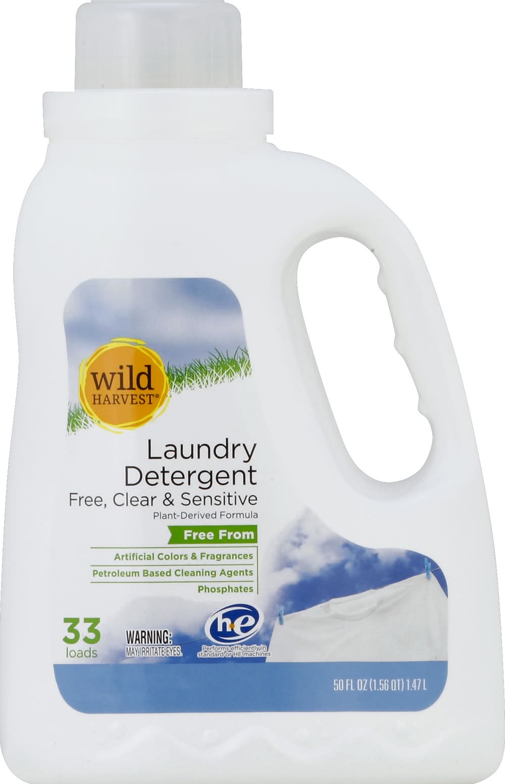 Wild Harvest Free Clear & Sensitive Laundry Detergent (50 fl oz)