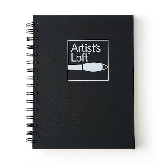 Artist's Loft Black Hard Cover Sketchbook, 5.5 in X 8.5 in, White