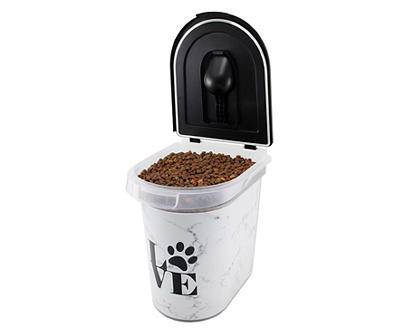 Paw Prints Love Marble Dog Food Storage Container