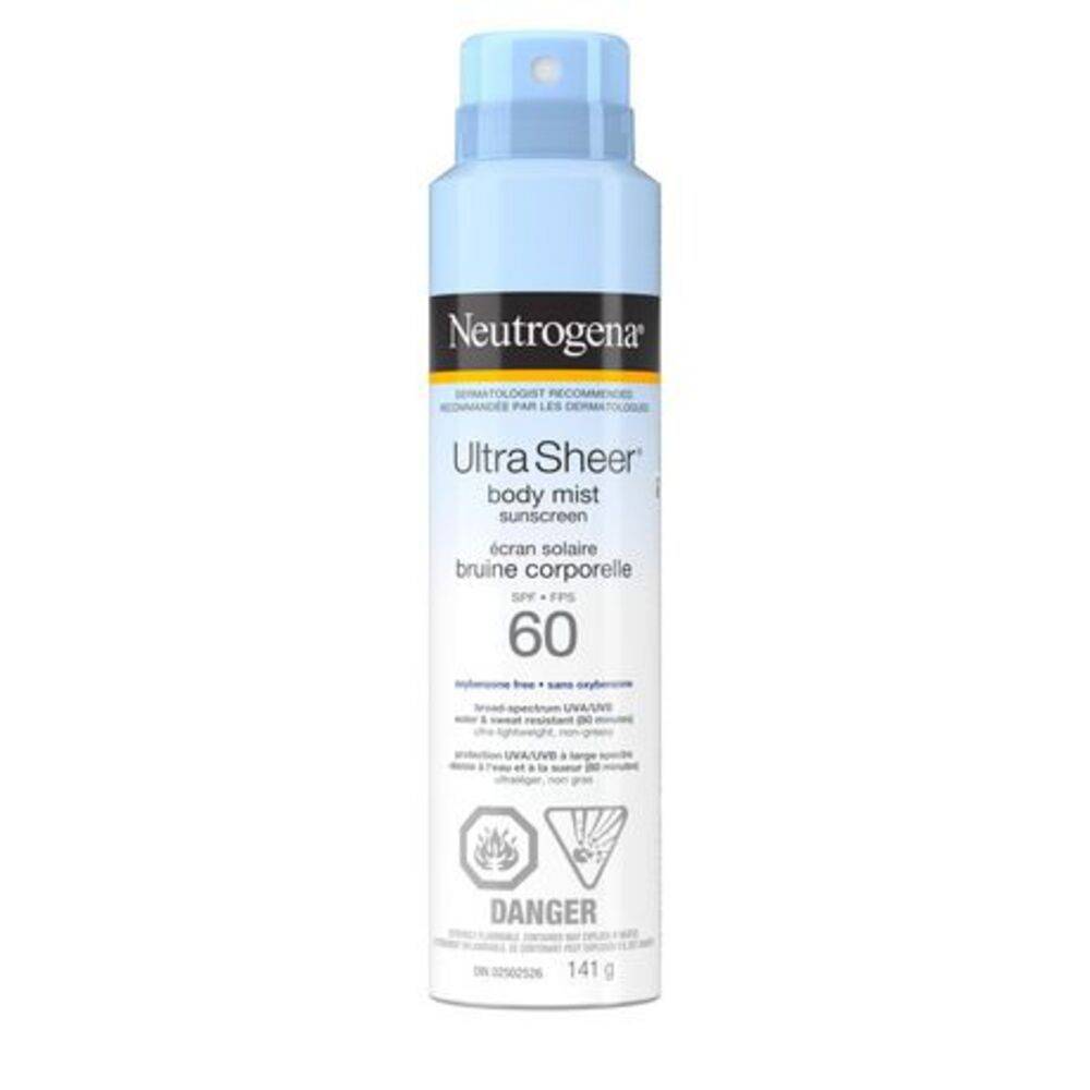Neutrogena Ultra Sheer Body Mist Sunscreen Spf 60 (141 g)