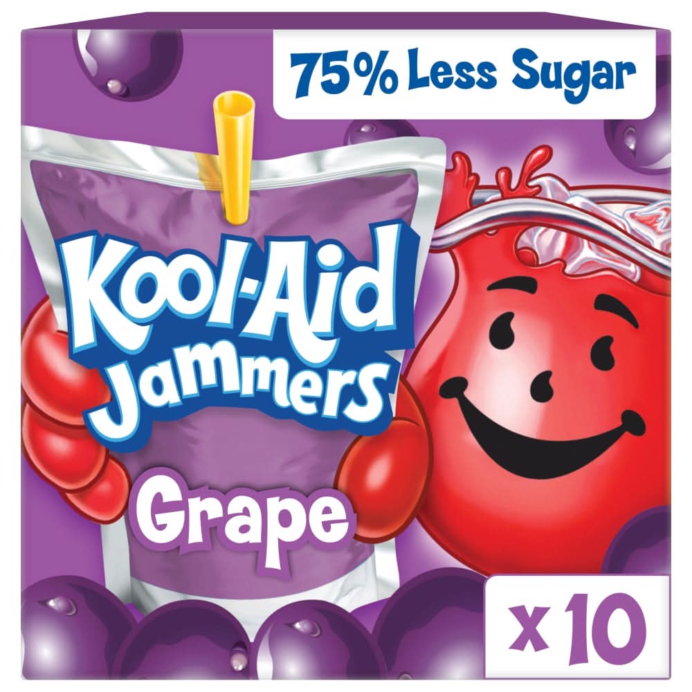 Kool-Aid Jammers Grape Flavored Drink, Box, Pouches