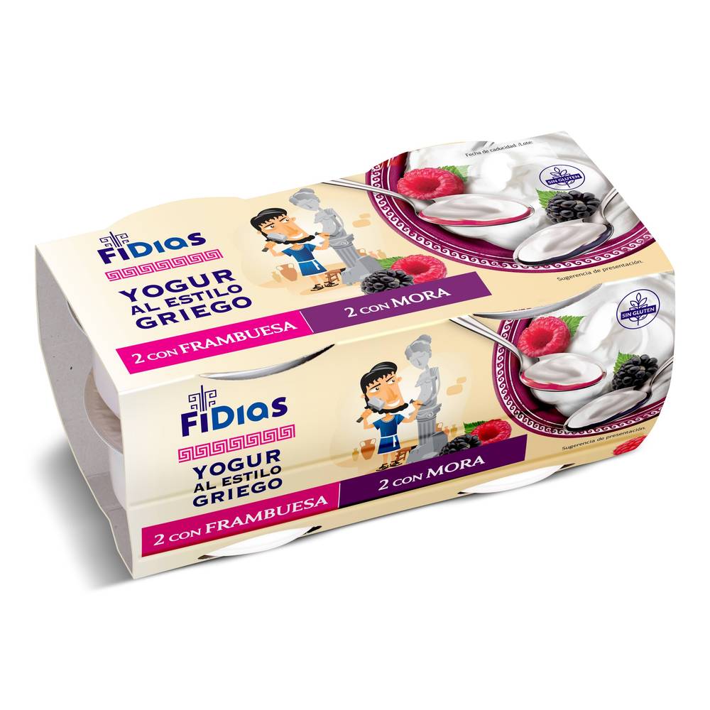 Yogur Griego Con Mora Y Frambuesa Fidias De Dia Pack 4 X 125 G