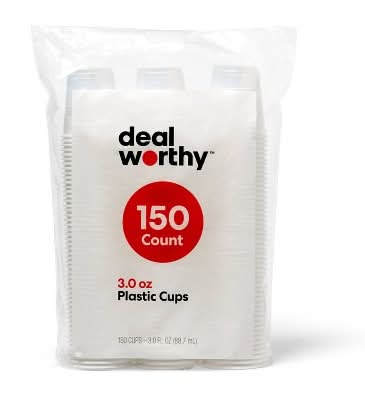 Dealworthy Disposable Cups 3 oz, White (150 ct)