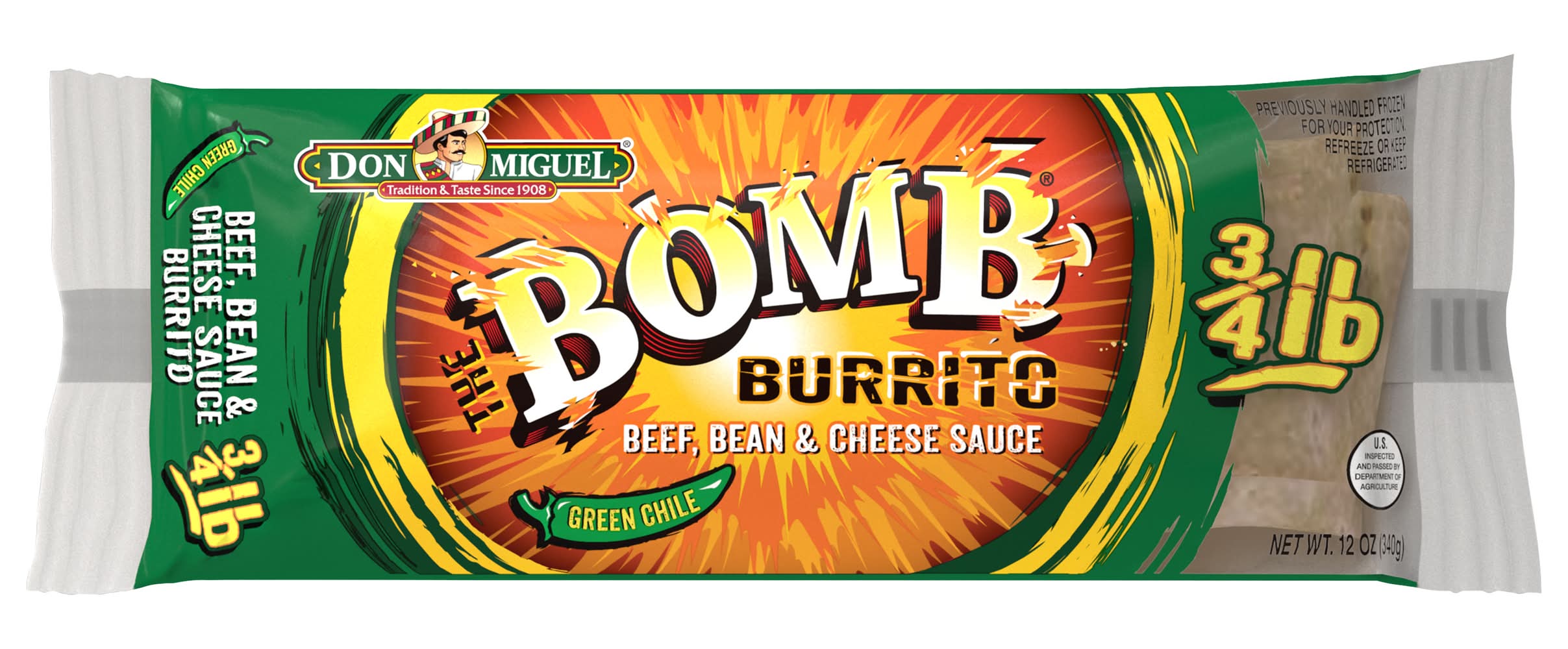 Don Miguel The Bomb Green Chile Burrito (12 oz)
