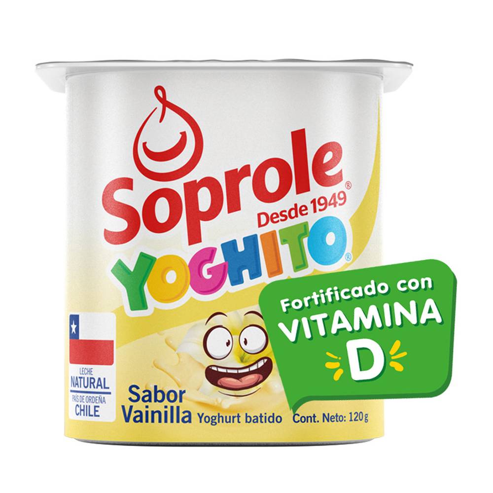Soprole yoghito yoghurt batido sabor vainilla (pote 120 g)