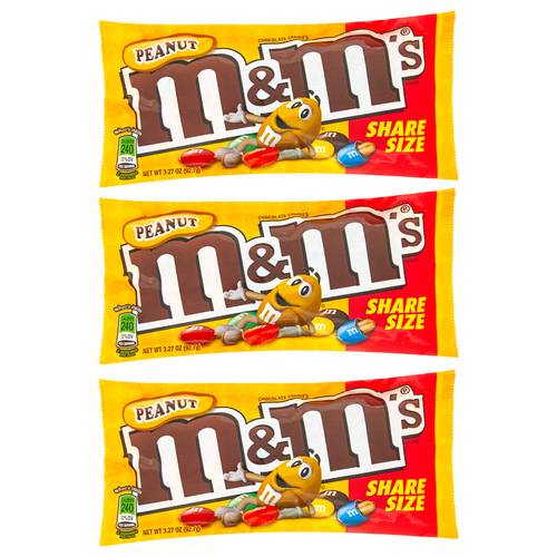 3ct M&M's Peanut Chocolate Candies Share Size 3.27oz