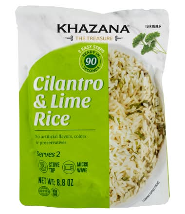 Khazana Precooked Rice, Cilantro & Lime (8.8 oz)