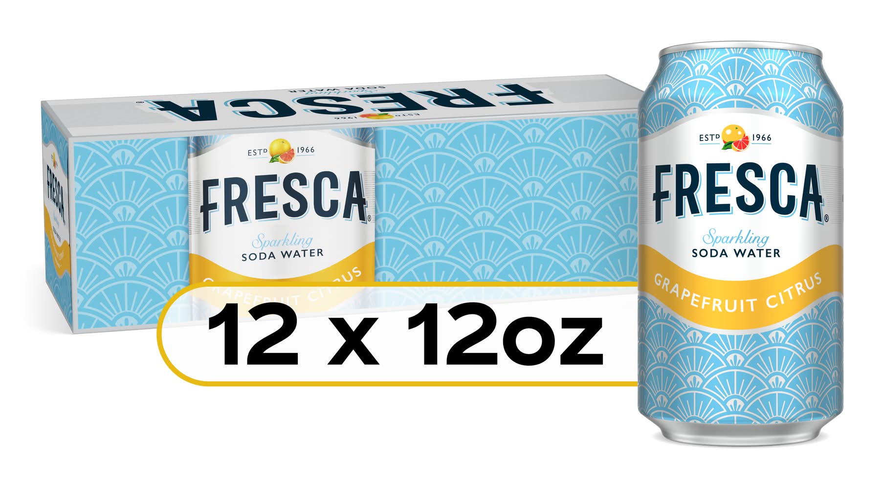 Fresca Sparkling Flavored Soda Water, Grapefruit Citrus (12 x 12 fl oz)