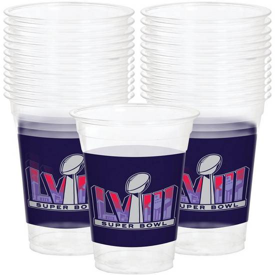 Amscan Super Bowl Lviii Plastic Cups (unisex/multi)