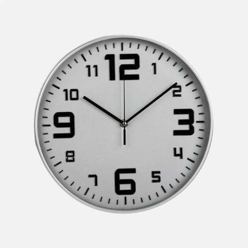 Horloge murale blanche et argentée - 12"D