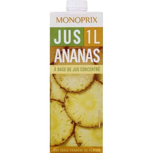 Monoprix Jus D'Ananas À Base De Jus Concentré La Brique De 1L