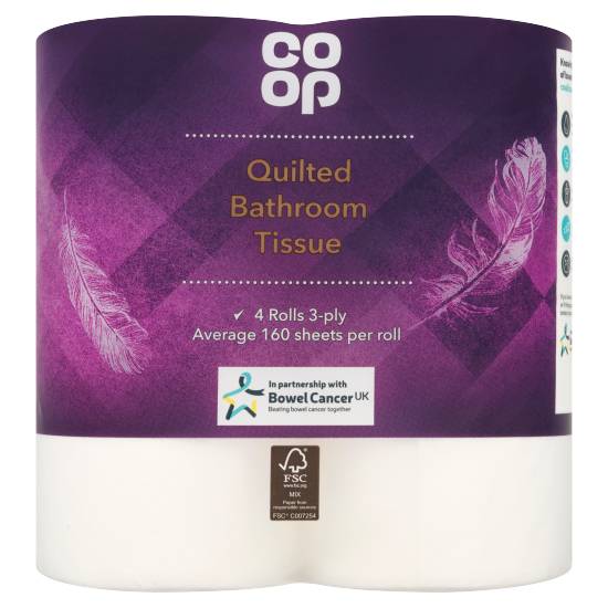 Co-Op Quilted Bathroom Tissue Rolls (4 pack)
