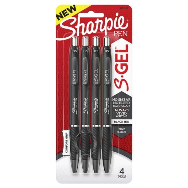 Sharpie S-Gel Pen Black .5Mm (4 ct)