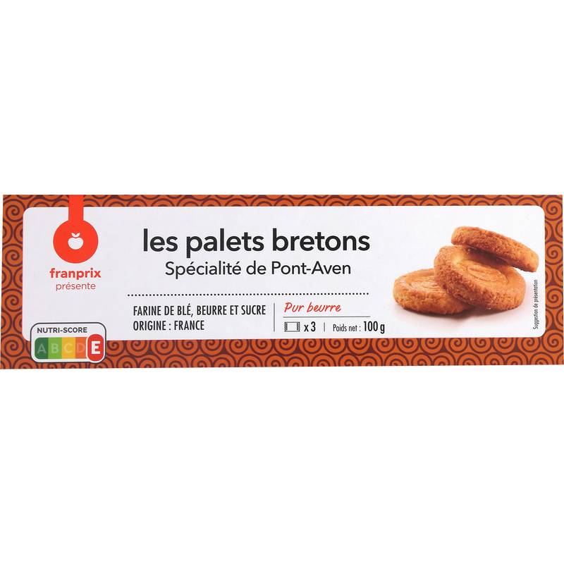 Biscuits Palets bretons Franprix 100g