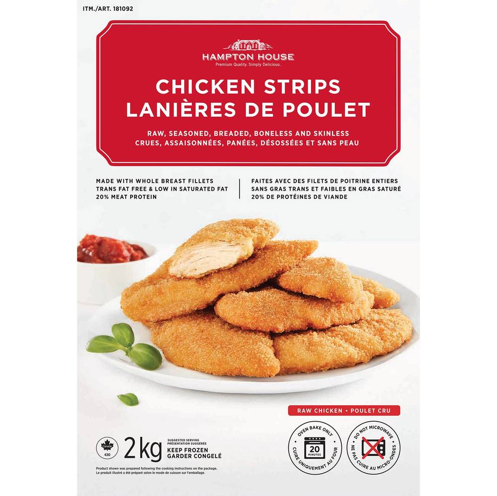 Hampton House Frozen Breaded Chicken Strips, 2 Kg