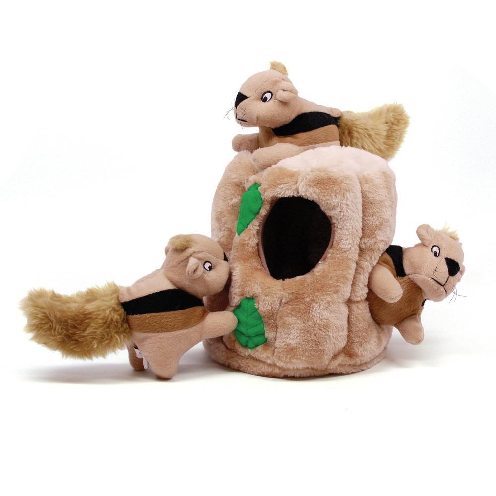Outward Hound® Hide-a-Squirrel Puzzle Dog Toy - Plush, Squeaker (Size: Jumbo)