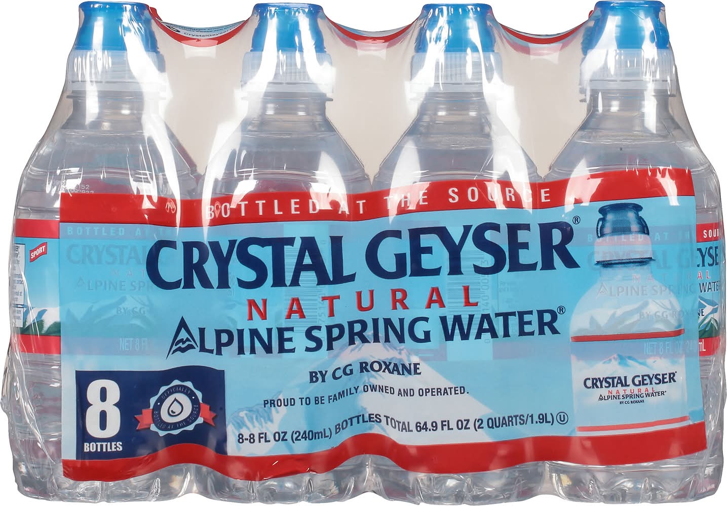 Crystal Geyser Natural Alpine Spring Water (8 x 8 fl oz)