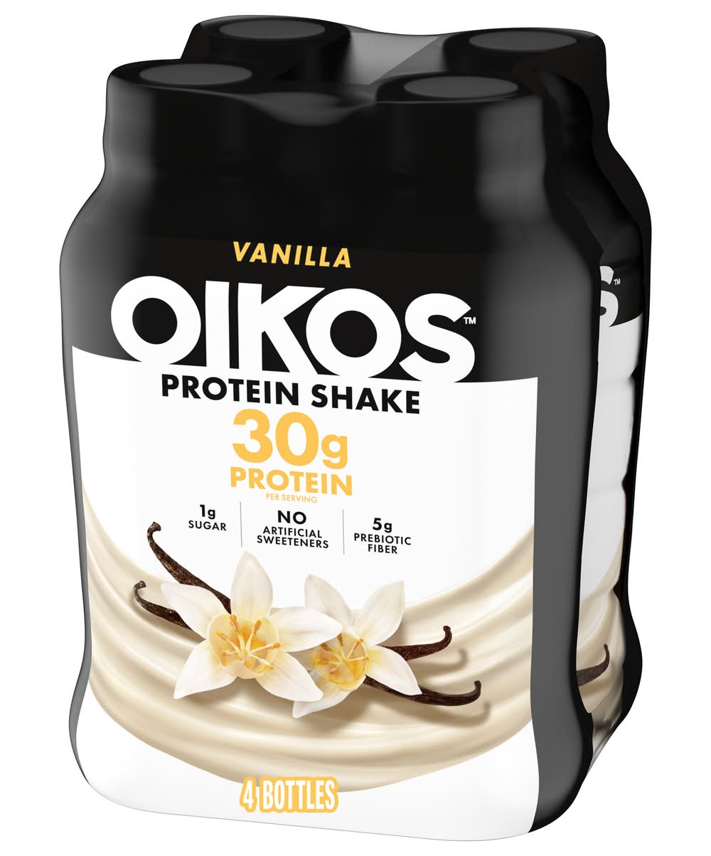 Oikos Protein Shake, Vanilla (4 x 12 fl oz)