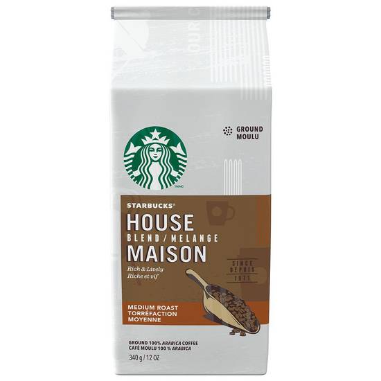Starbucks House Blend Medium Roast Ground Arabica Coffee (340 g)