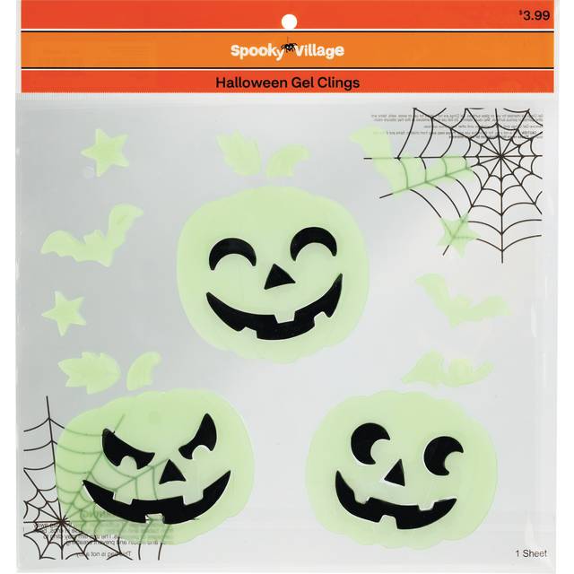 Halloween Gel Cling Asst 11.5X12