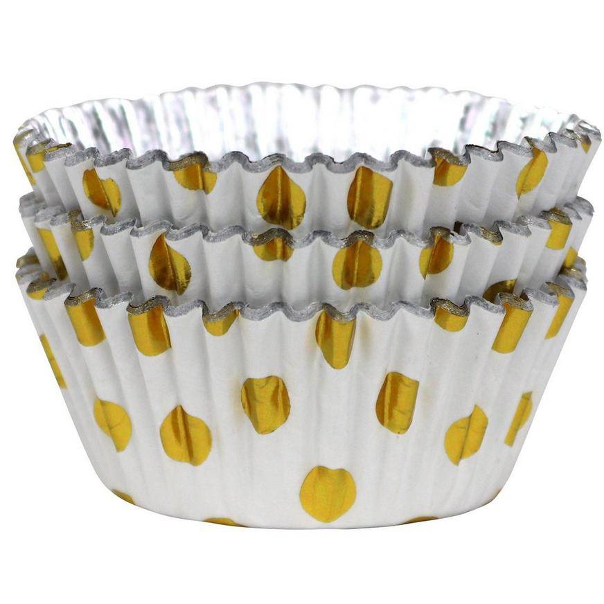 PME Gold Polka Dot Foil-Lined Cupcake Cases, 2in, 30ct