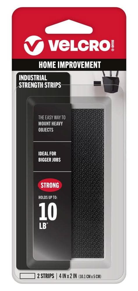 Velcro 4 In. X 2 In. Industrial Strength Strips In Black (2-Pack)
