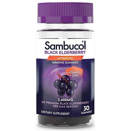 Sambucol Black Elderberry Immune Support Gummies with Vitamin C and Zinc Elderberry - 30.0 ea