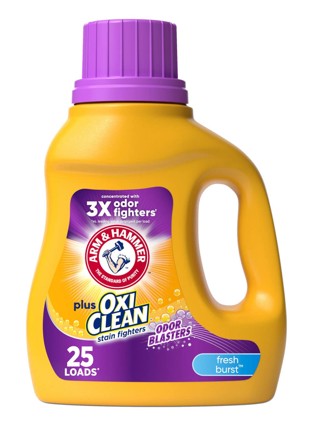 Arm & Hammer Plus Oxiclean Strain Fighter With Odor Blasters Laundry Detergent, Fresh Burst (32.5 fl oz)