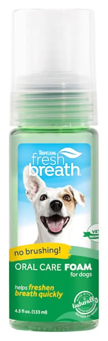 TropiClean Fresh Breath Oral Care Mint Foam for Pets, 4.5 fl. oz.