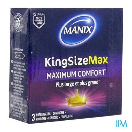 Manix King Size Max Preservatif 3 Préservatifs - identique - Vos références santé à petit prix