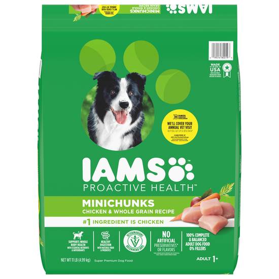 Iams Minichunks Chicken & Whole Grains Dry Dog Food (11 lbs)