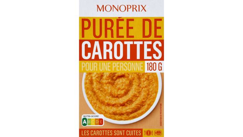 Monoprix Purée de carotte au cumin La barquette de 180g