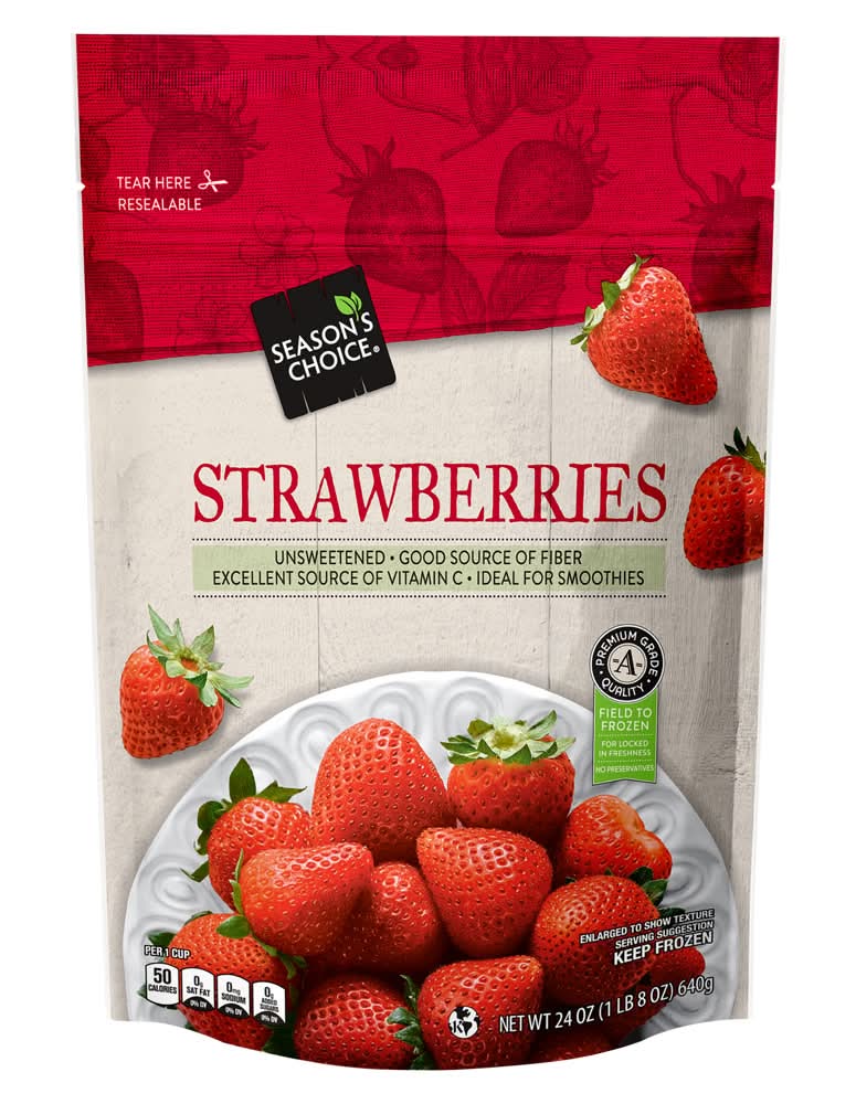 Season's Choice Unsweetened Frozen Strawberries (24 oz)