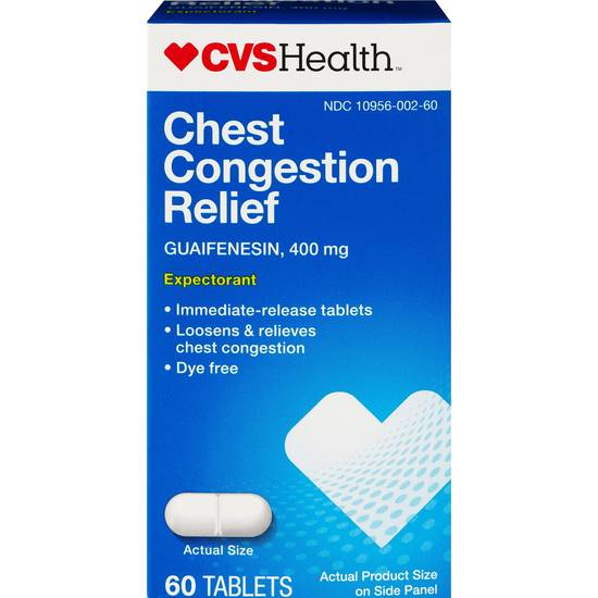 CVS Health Chest Congestion Relief Tablets, 60 CT