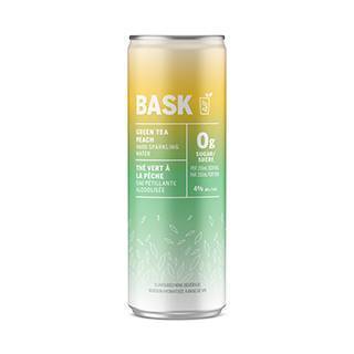 BASK Green Tea Peach Hard Sparkling Water 355mL (4.0% ABV)