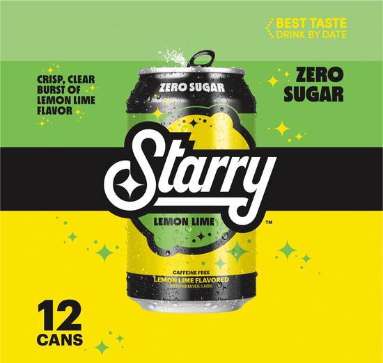Starry Zero Sugar Soda Pop (12 pack, 12 fl oz) (lemon lime)