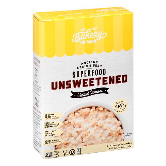 Bakery on Main Ancient Grains & Seed Unsweetened Instant Oatmeal (6 ct)