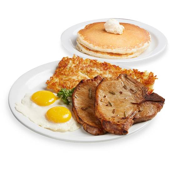 PORK CHOPS & EGGS